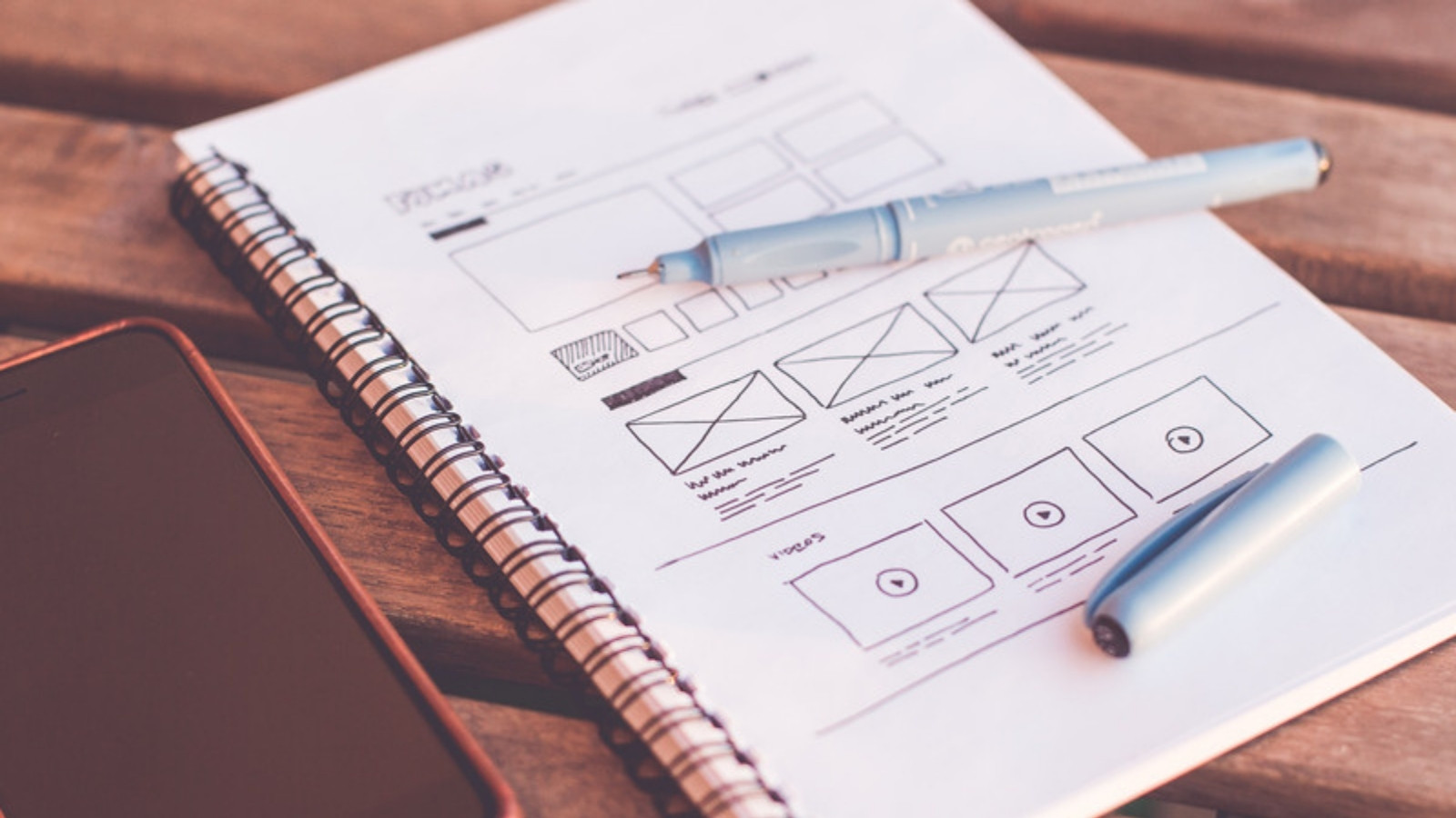 Website wireframes sketch